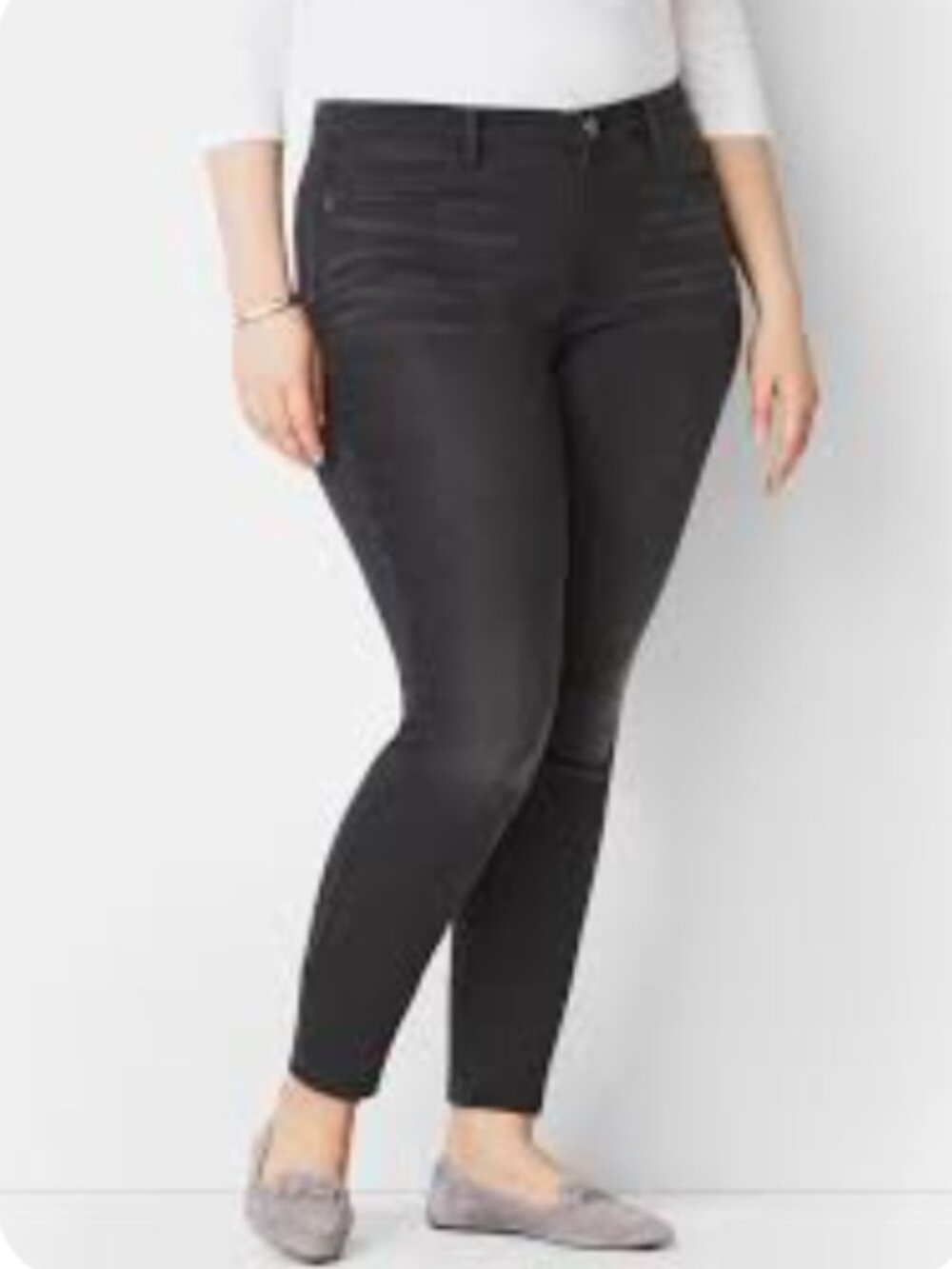Style & Co. Curvy Fit Skinny Leg High-Rise Skinny Jeans Faded Black Size 14